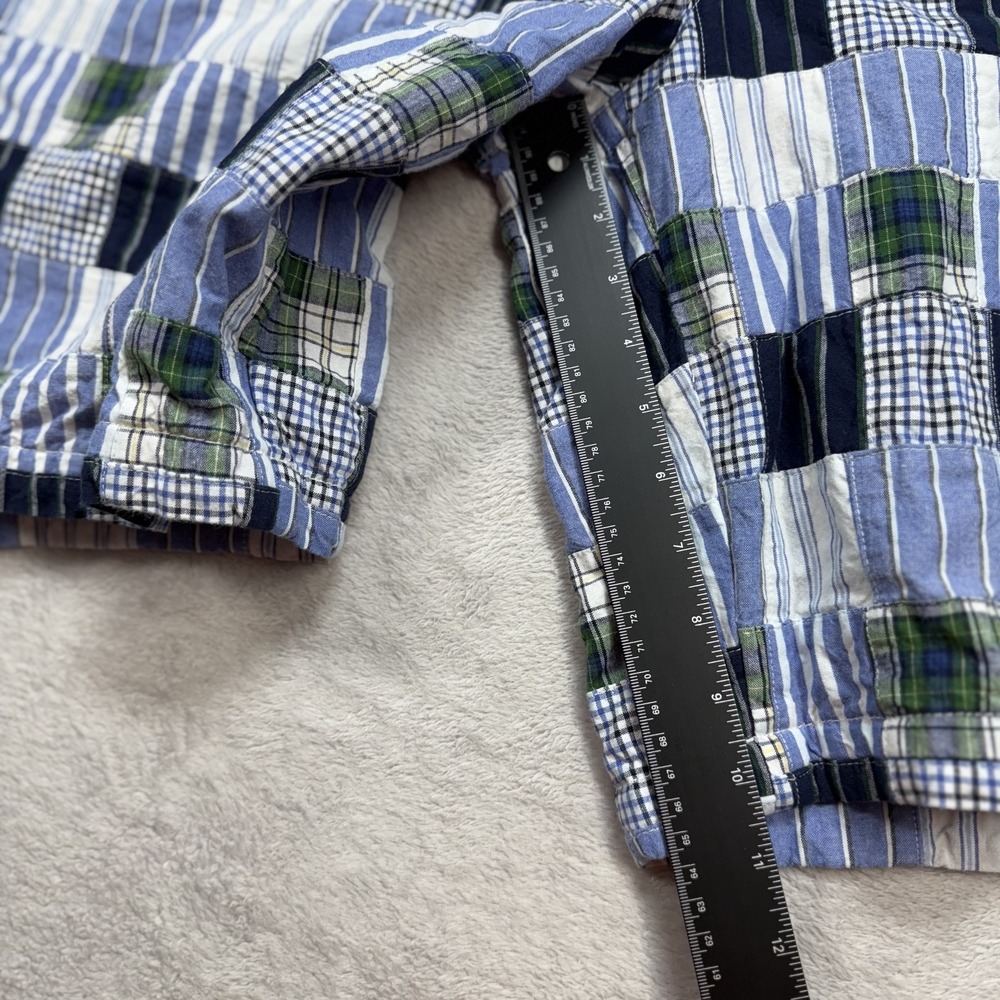 Tommy Hilfiger Shorts Mens 42 Blue Green Patchwork Madras Plaid Preppy Summer - Picture 8 of 11